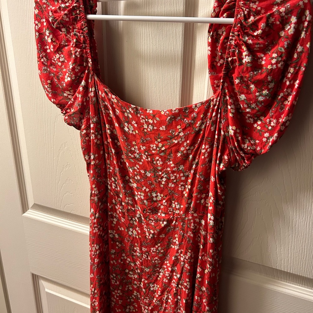 Floral Red Dress